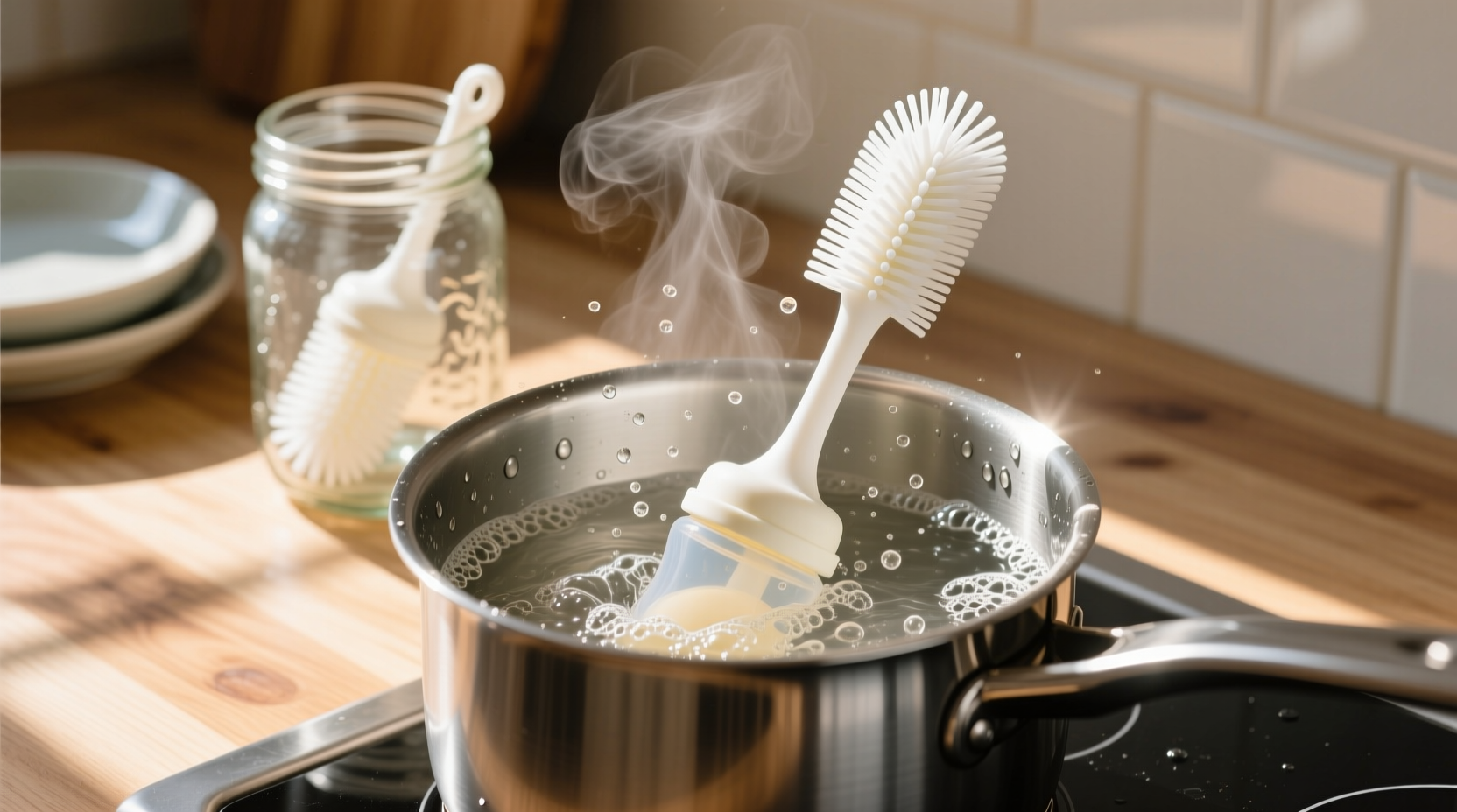 eco friendly cleaning sanitize silicone brushes safely