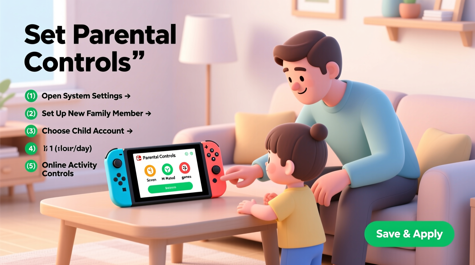 how to set up parental controls on nintendo switch for younger kids