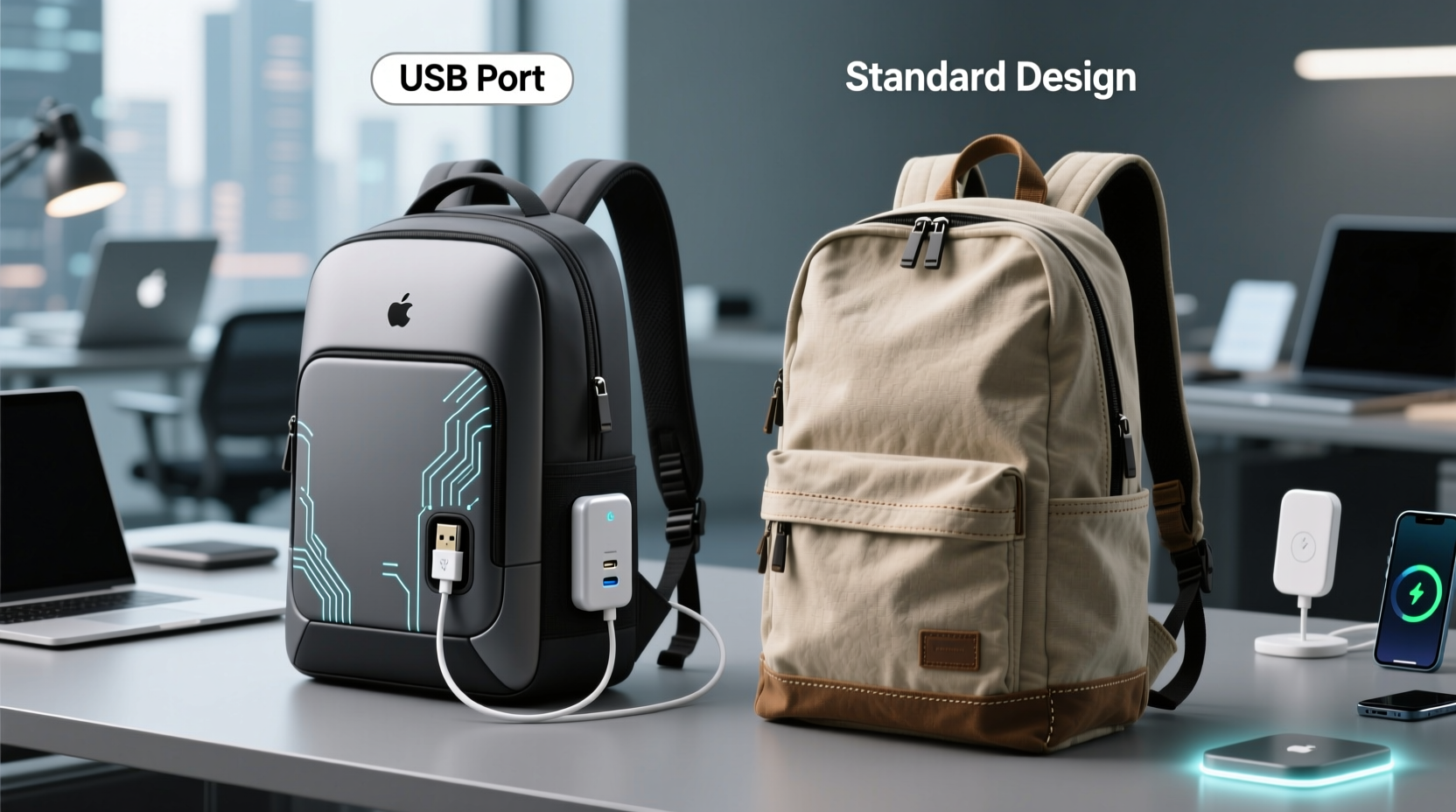 backpack with usb port vs regular backpack is tech integration useful or gimmicky