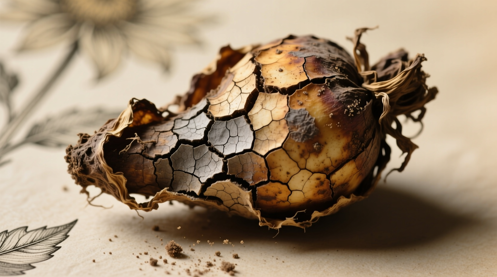 dry shriveled dahlia tubers