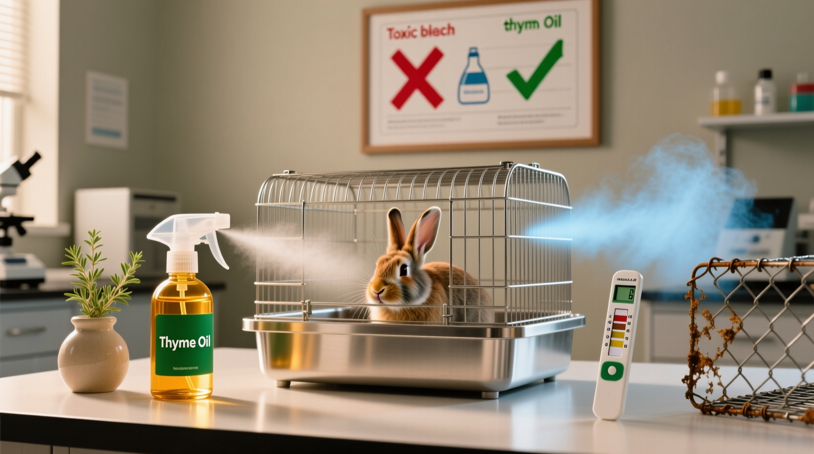 eco friendly cleaning thyme oil for rabbit cages