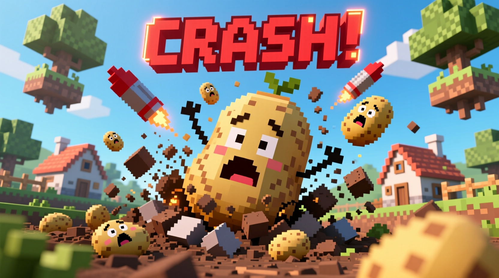 minecraft potato farm funny crash