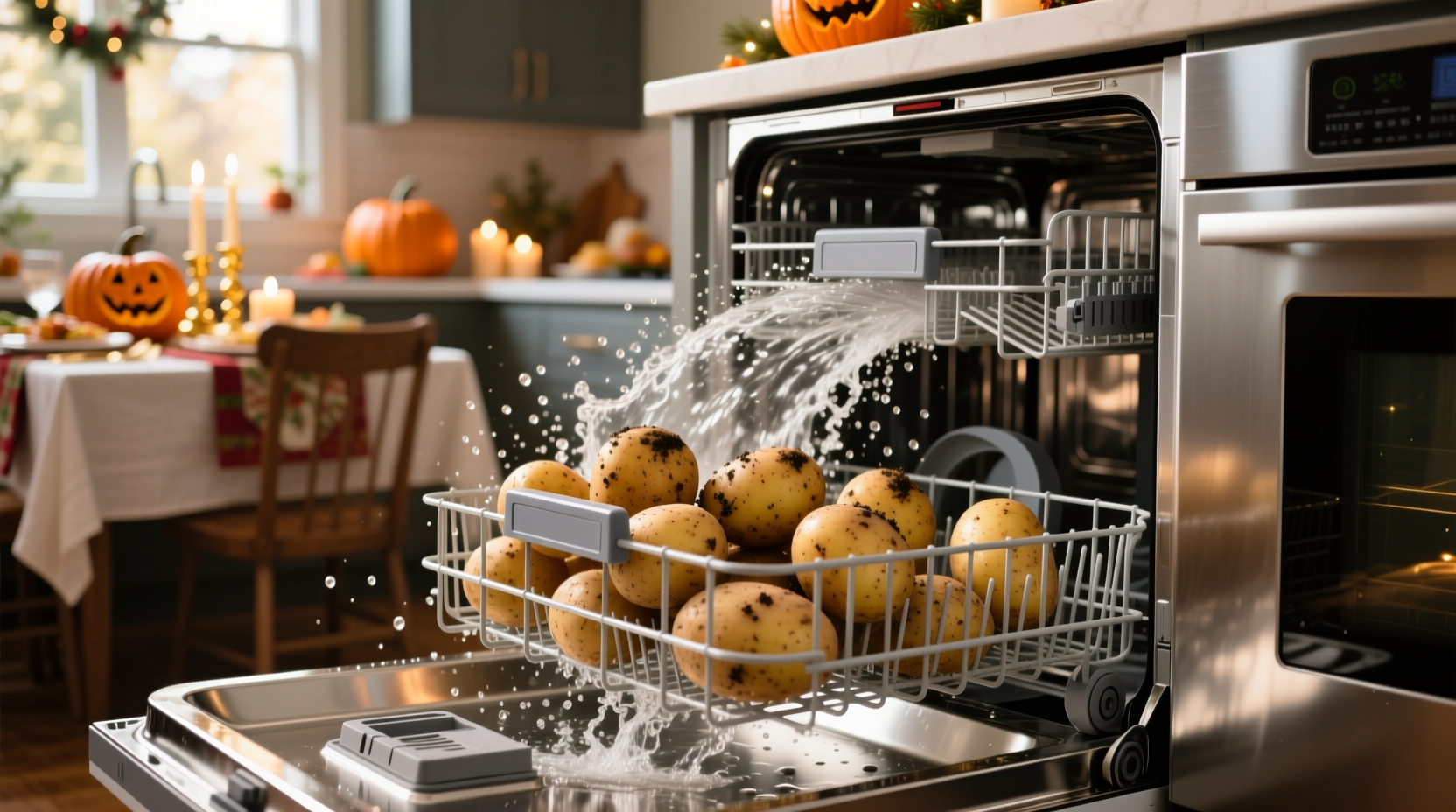 use your dishwasher to clean potatoes for holiday meals