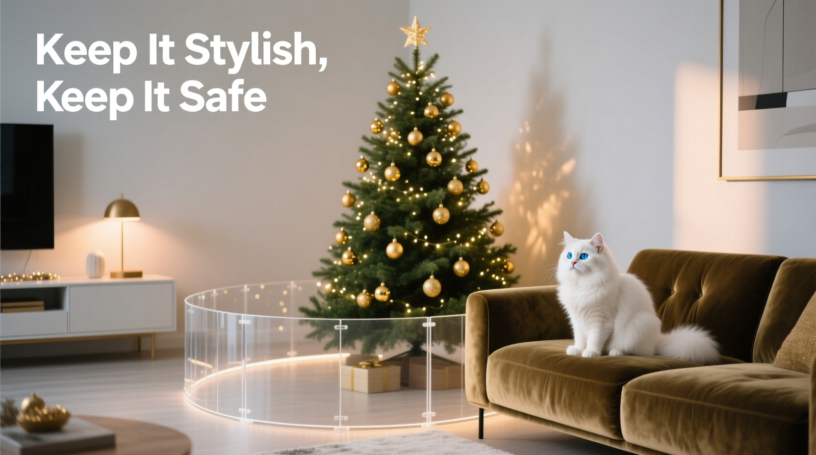how to prevent your cat from knocking over the christmas tree without sacrificing style