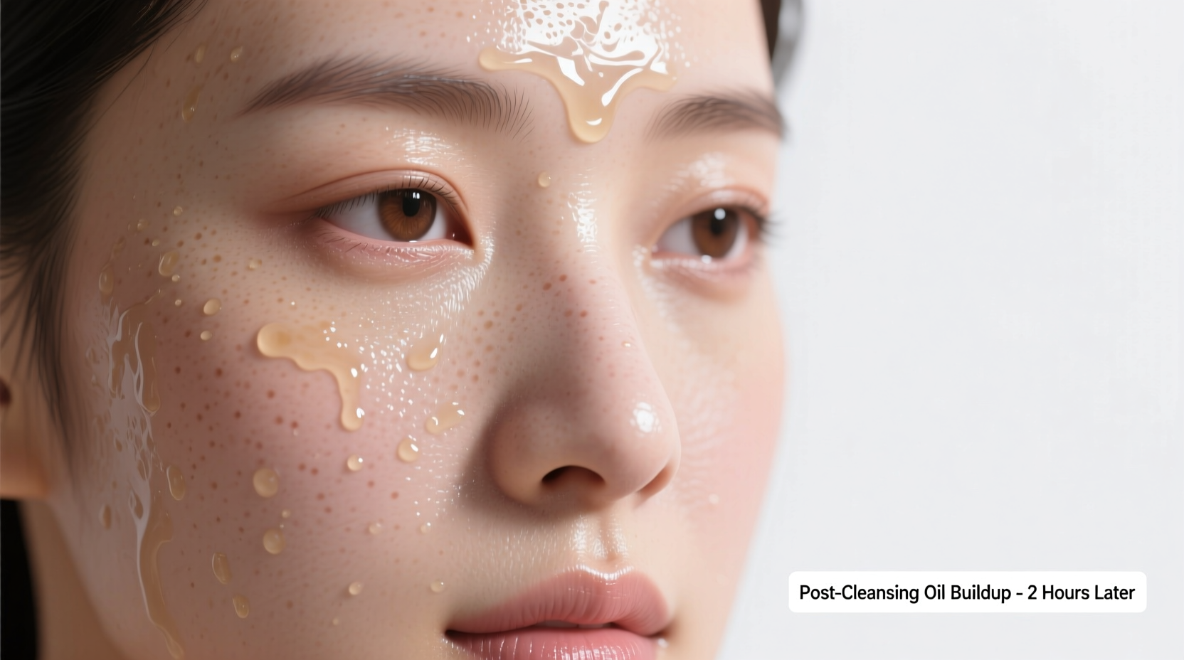 why does my face look greasy two hours after washing routine fixes