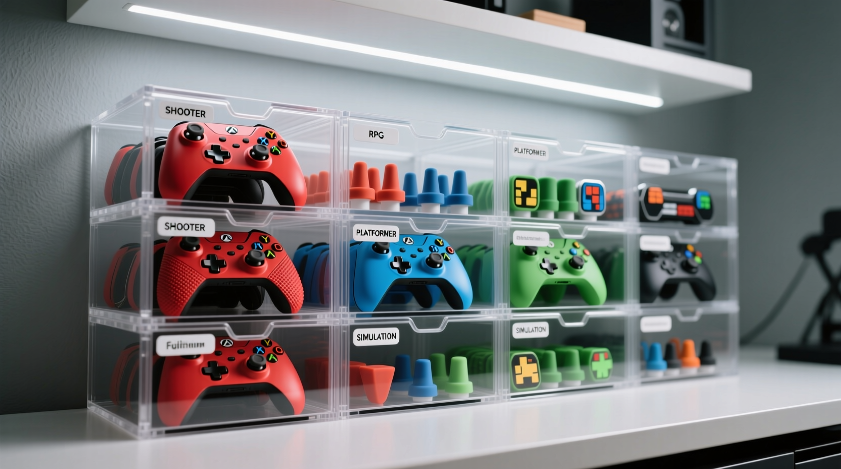 closet organization tips for controller skins thumbsticks