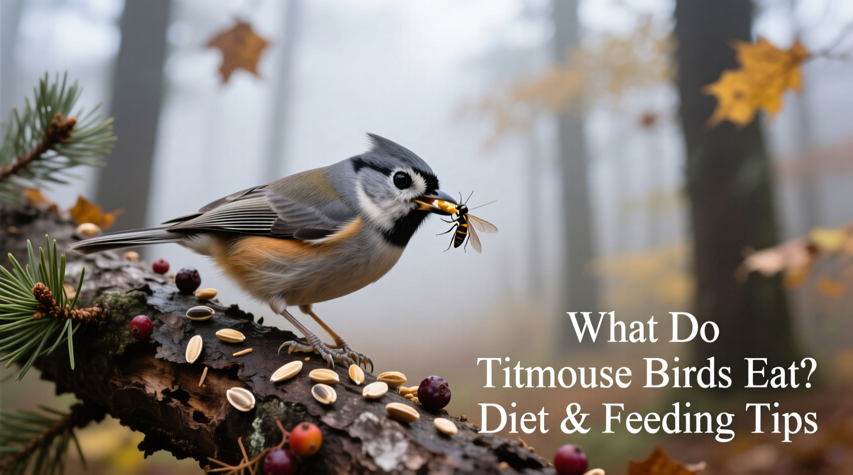 what do titmouse birds eat