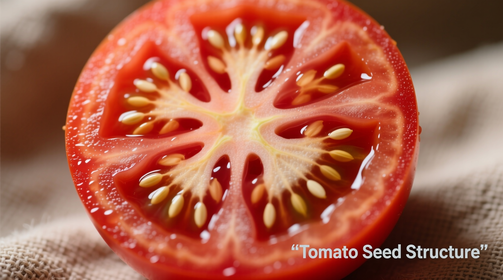 Tomato cross-section showing seed structure