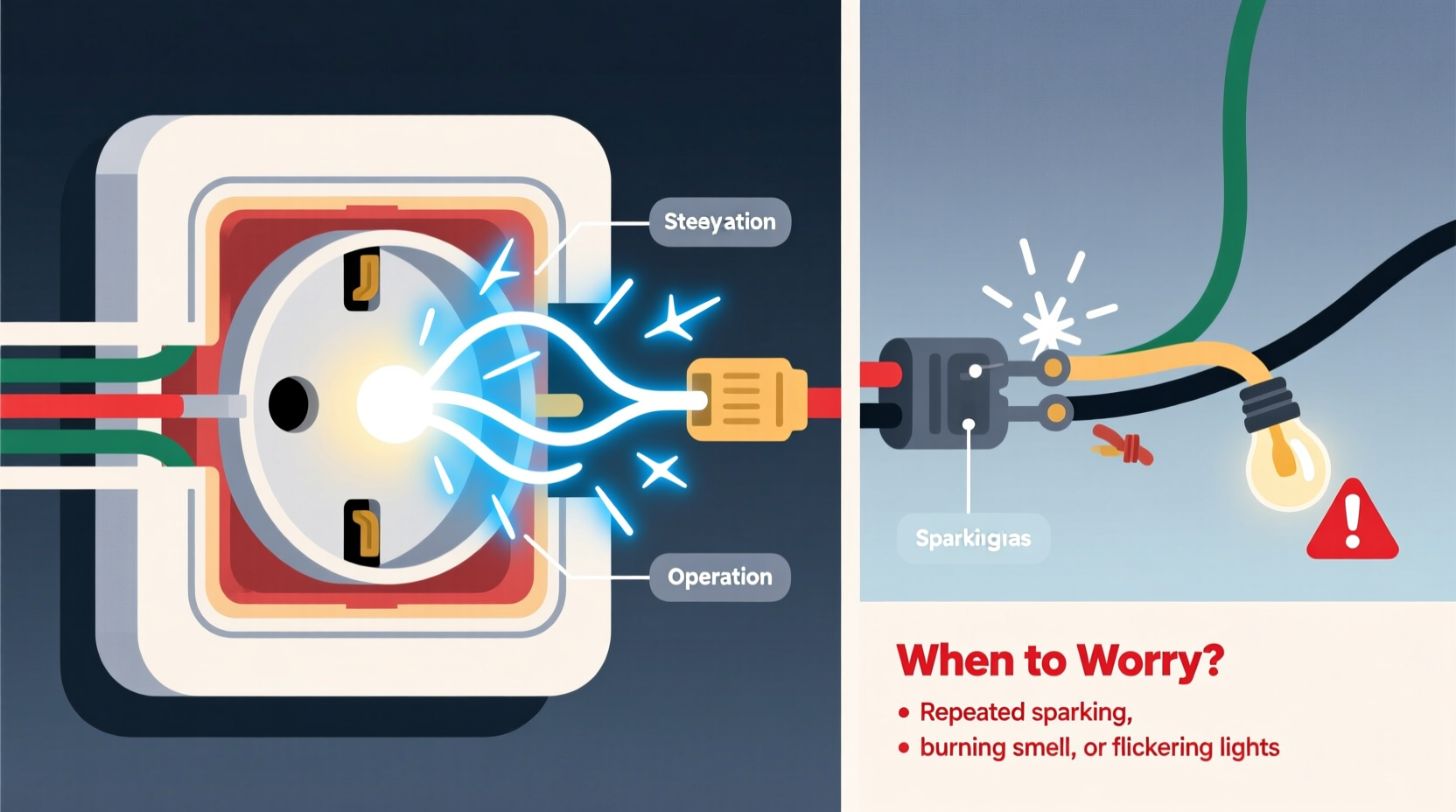 why do christmas lights spark when plugged in when to worry