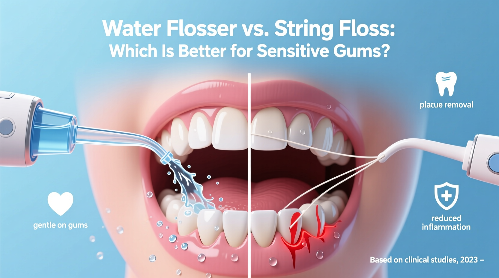 is a water flosser better than traditional string floss for sensitive gums