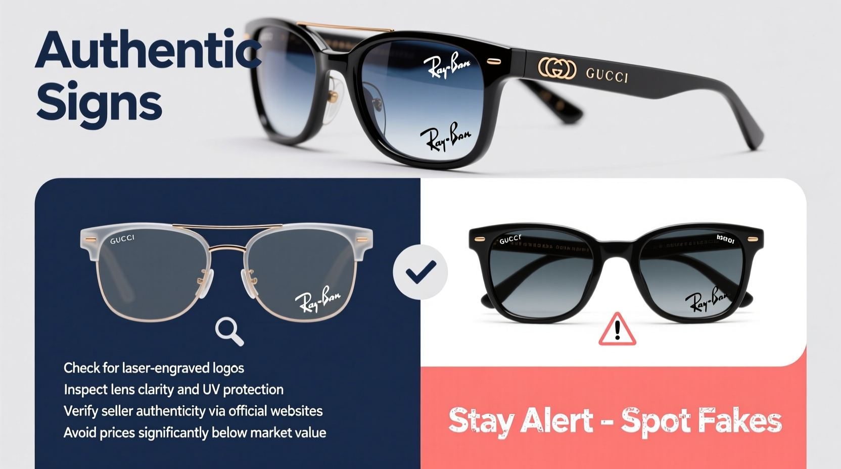 how to spot fake designer sunglasses online and avoid counterfeit scams