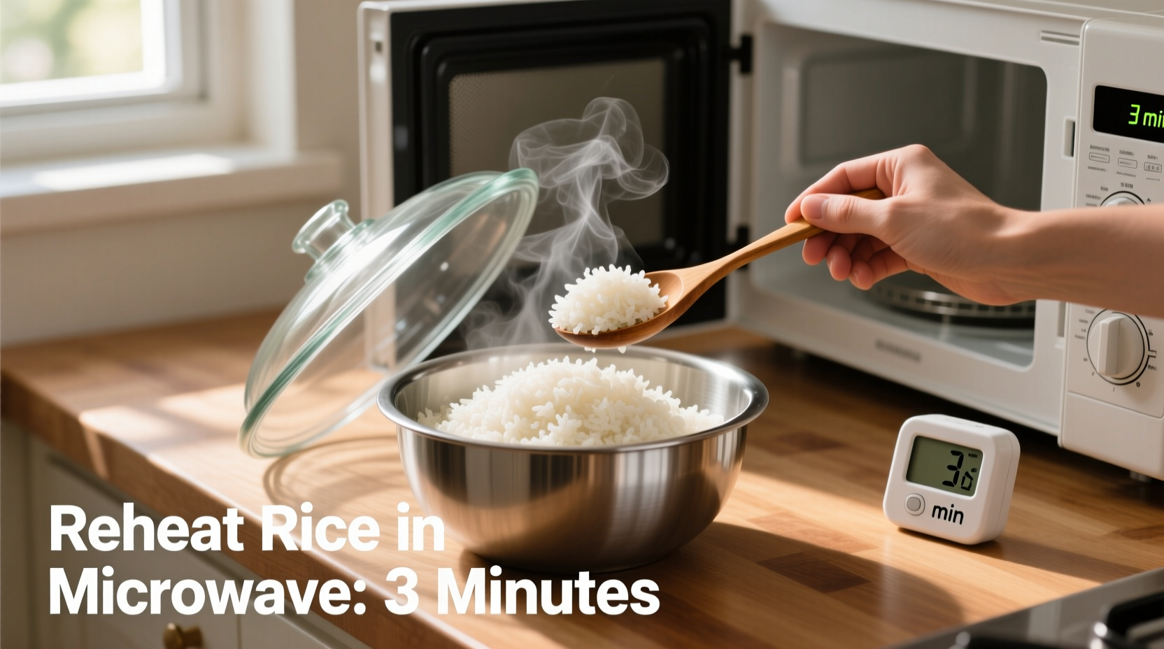 how to reheat cooked rice