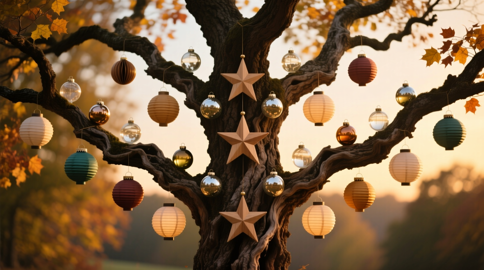 how to create symmetry when hanging ornaments on an uneven tree