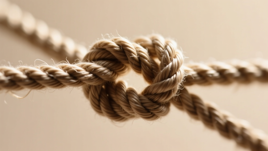 Close-up of a sliding square knot being tightened, showing woven 1mm waxed cotton cord texture against a softly blurred backdrop.