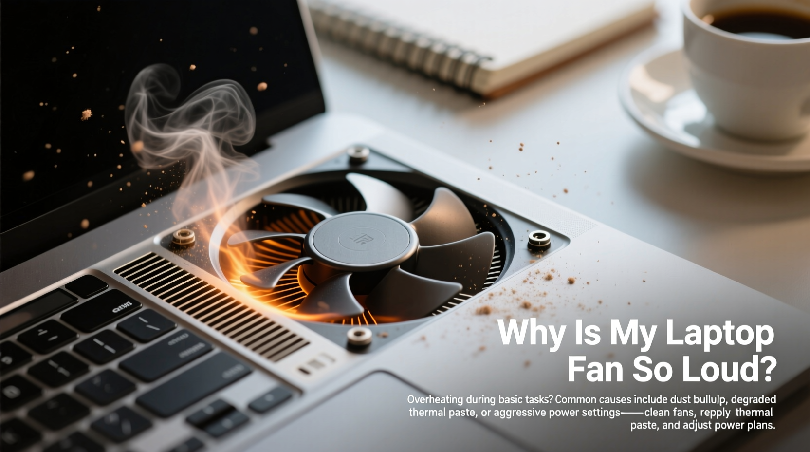 why does my laptop fan suddenly get loud during basic tasks and how to quiet it