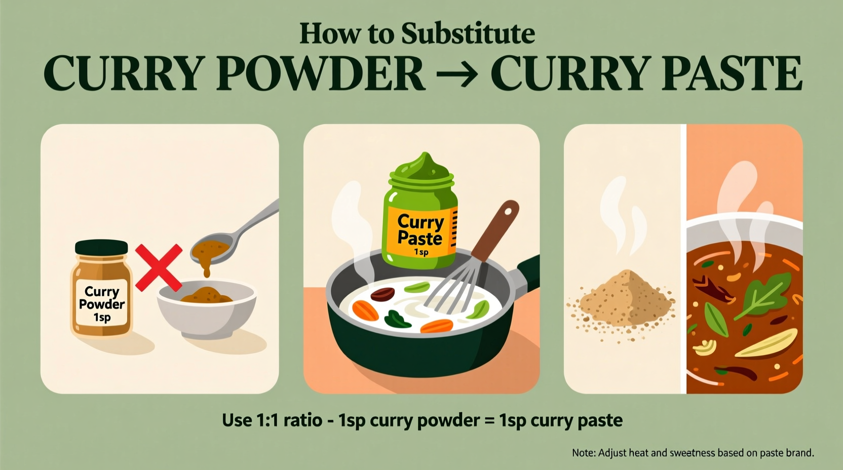 how to replace curry powder with curry paste