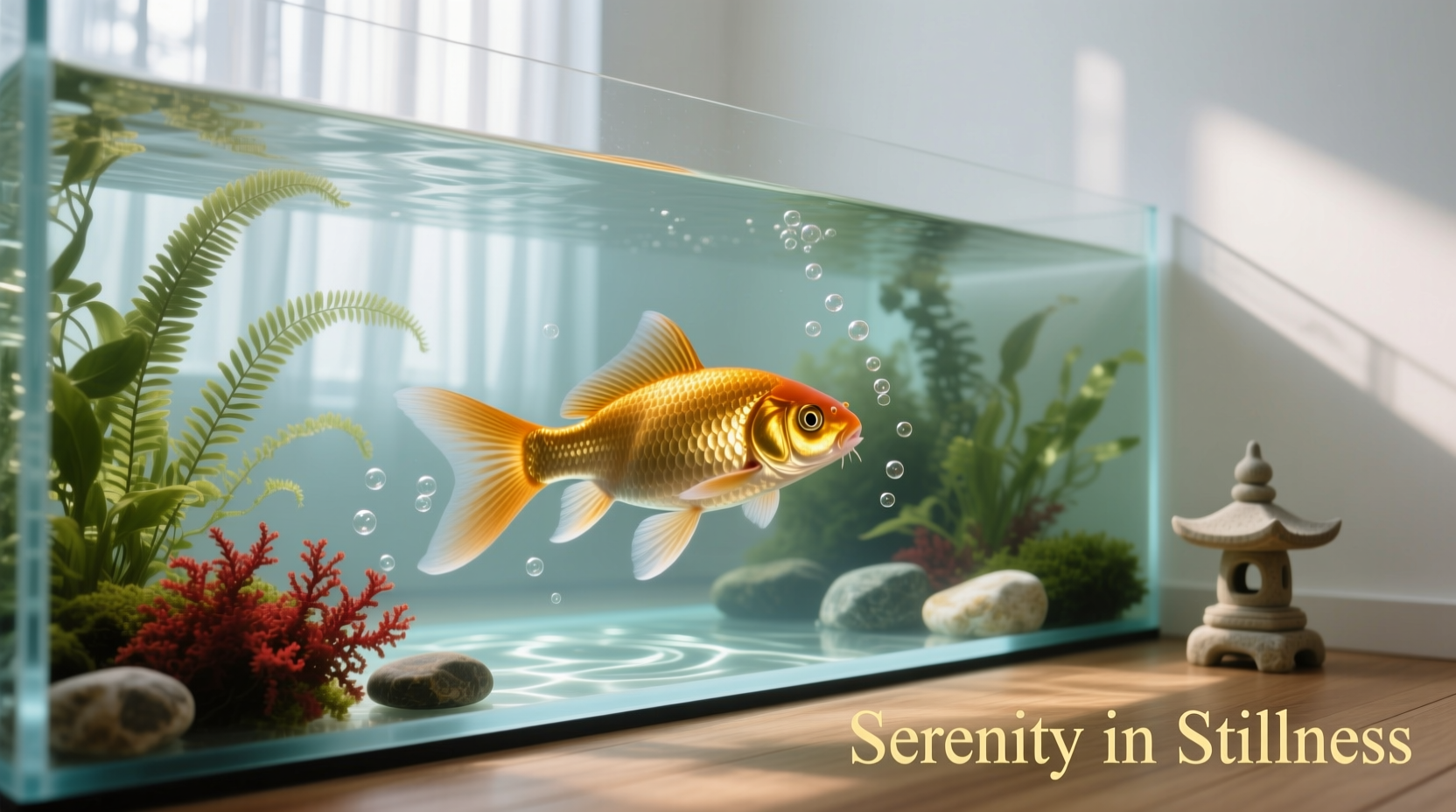 Goldfish swimming in a well-maintained aquarium