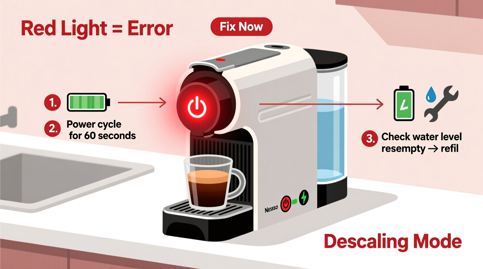 troubleshooting nespresso machine blinking red light fixes that work