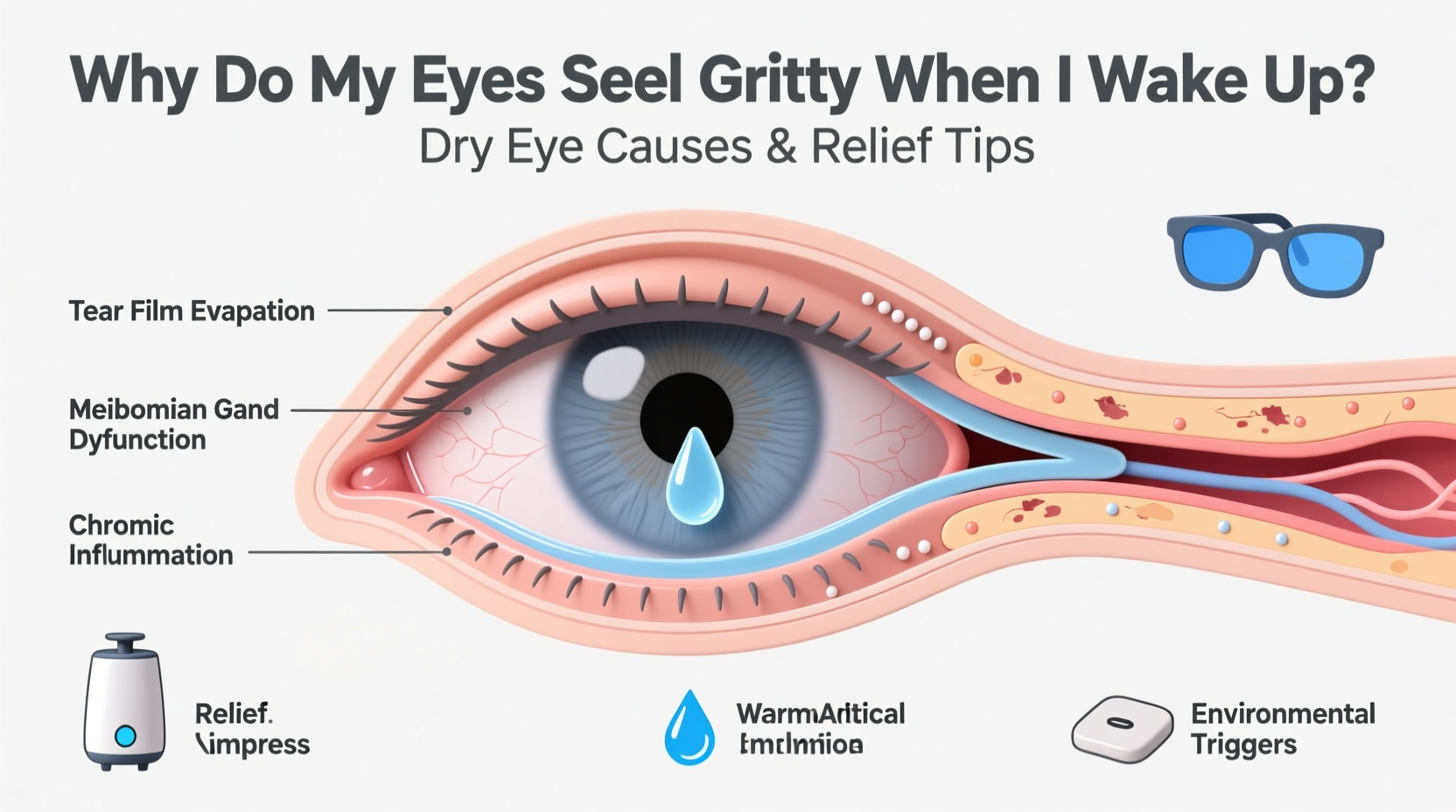 why do my eyes feel gritty when i wake up dry eye causes and relief tips