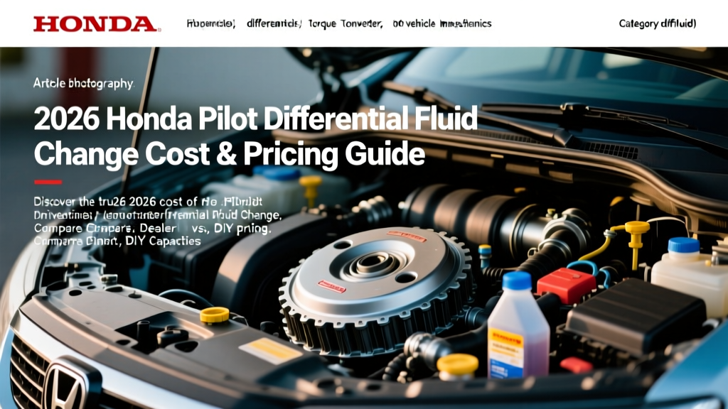 2026 Honda Pilot Differential Fluid Change Cost & Pricing Guide