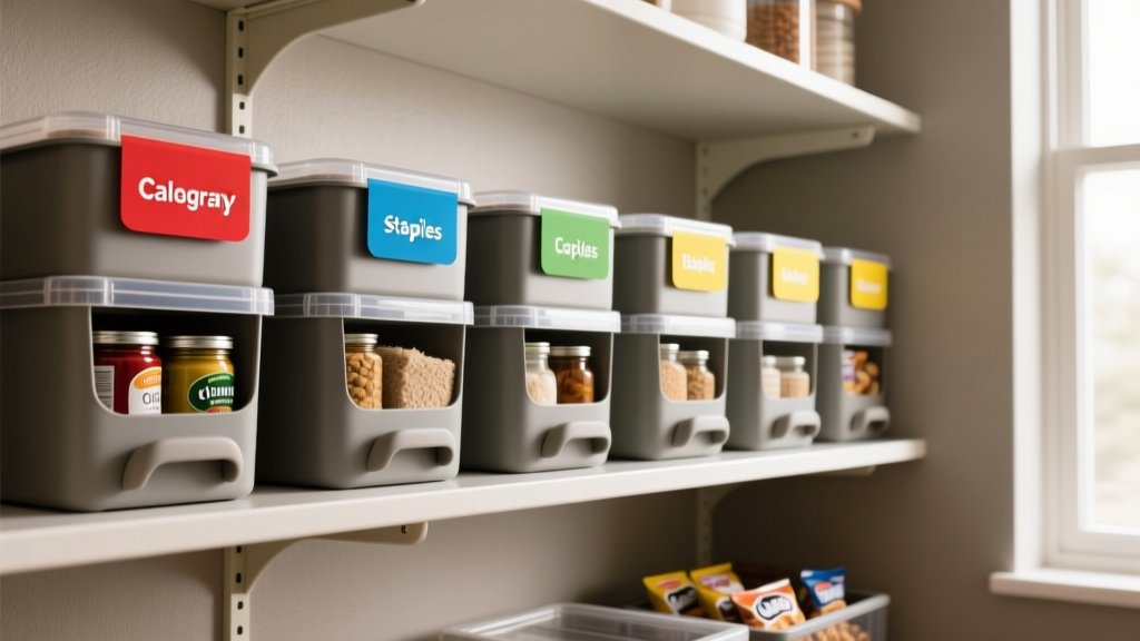 The Pantry Can Rotation System: A Color-Coded Shelf Label...