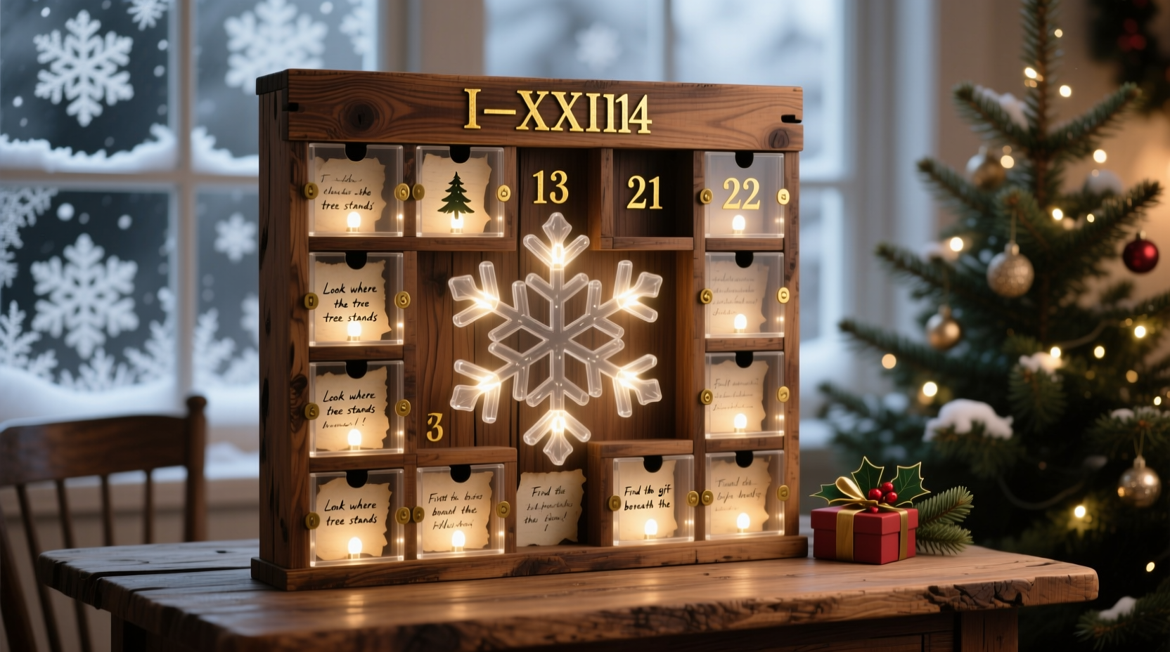 how to make a diy advent calendar with hidden christmas light clues