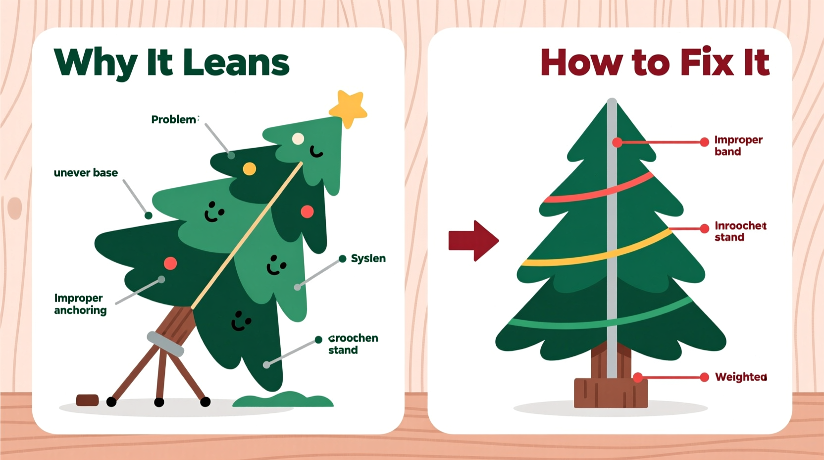 why your christmas tree leans to one side and how to stabilize it properly