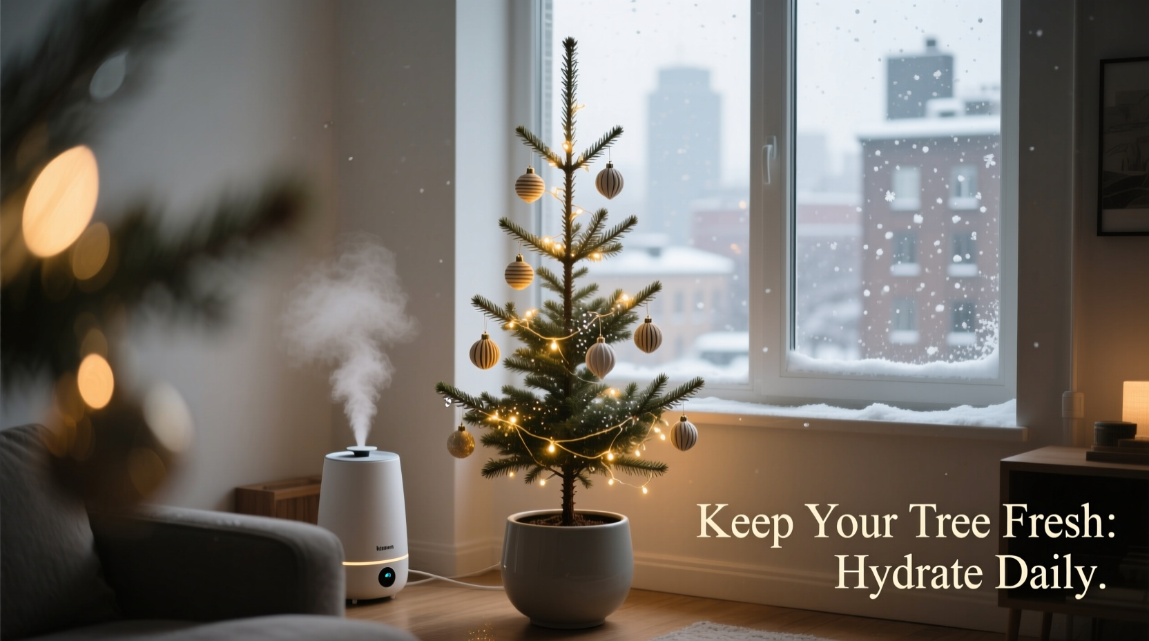 how to make a christmas tree last longer in a small apartment with low humidity