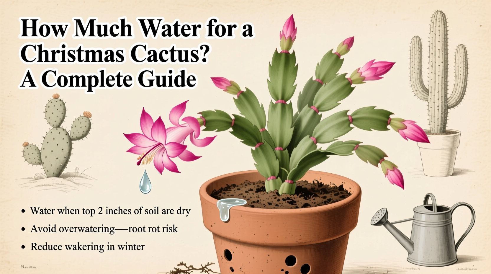 how much water for a christmas cactus