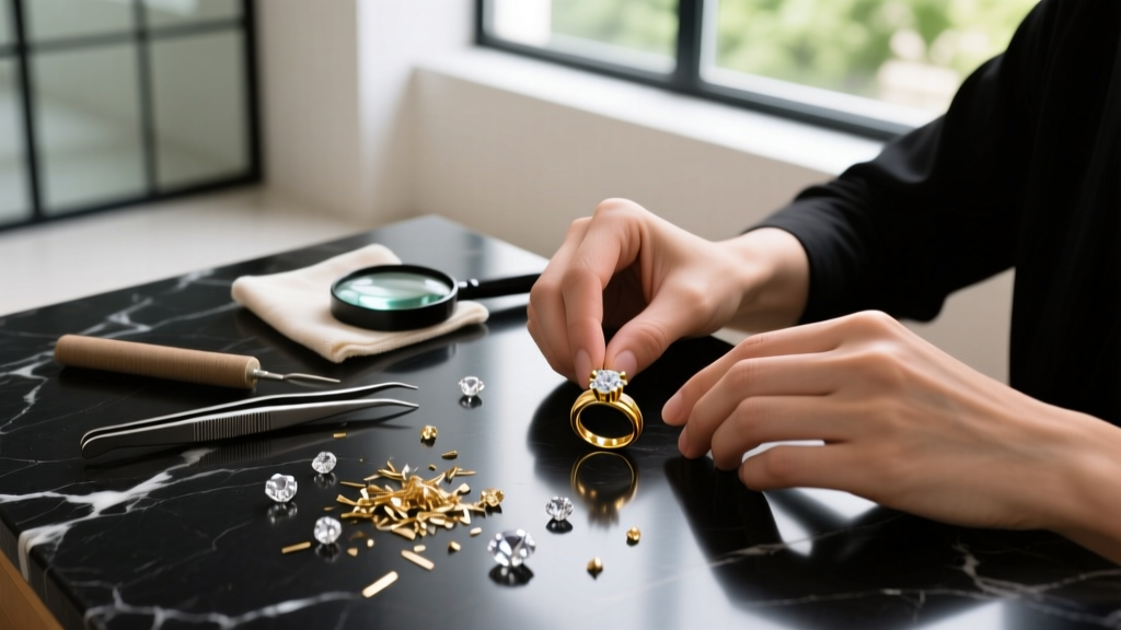 Top-down view of a jeweler