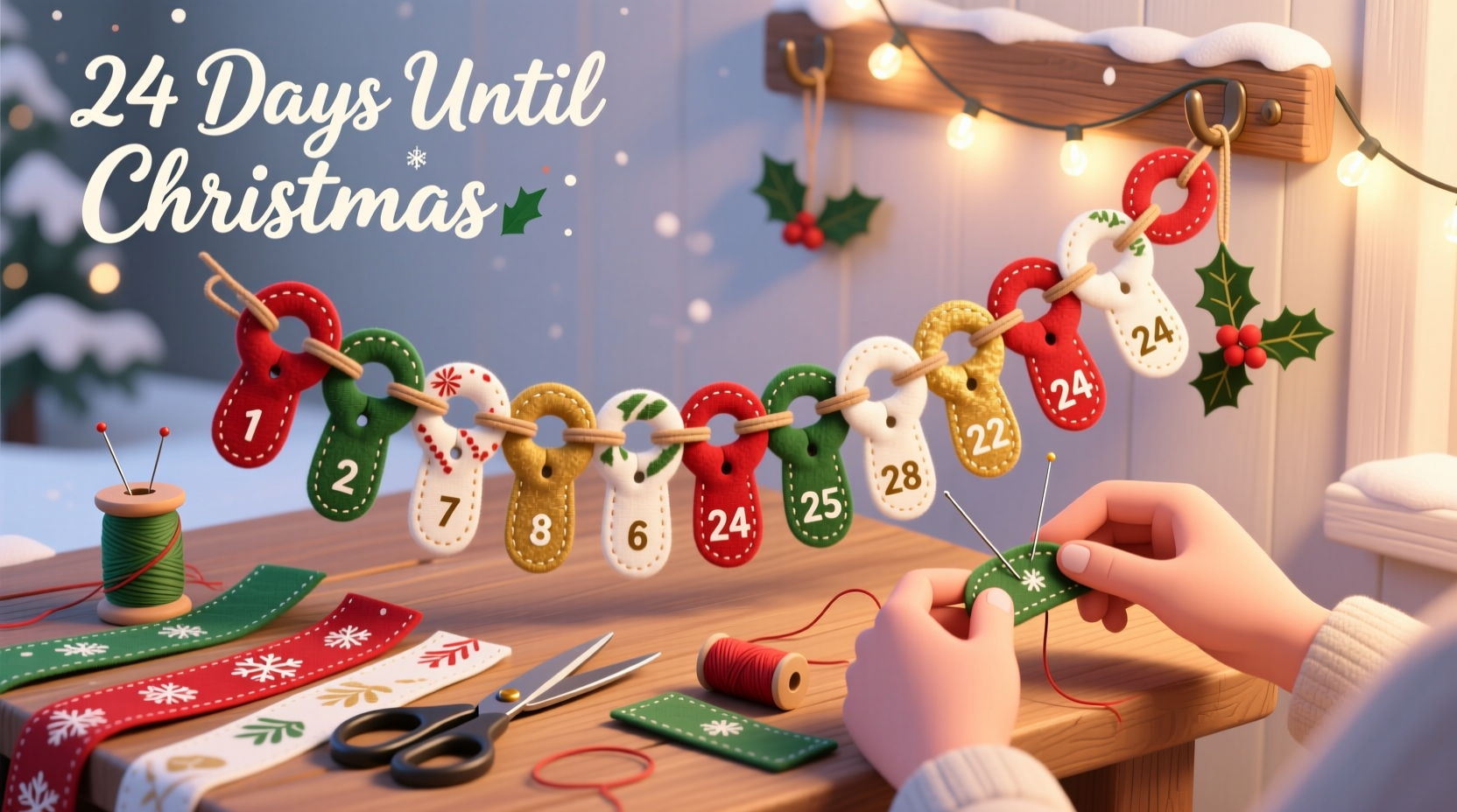 how to make a christmas countdown chain with reusable fabric links