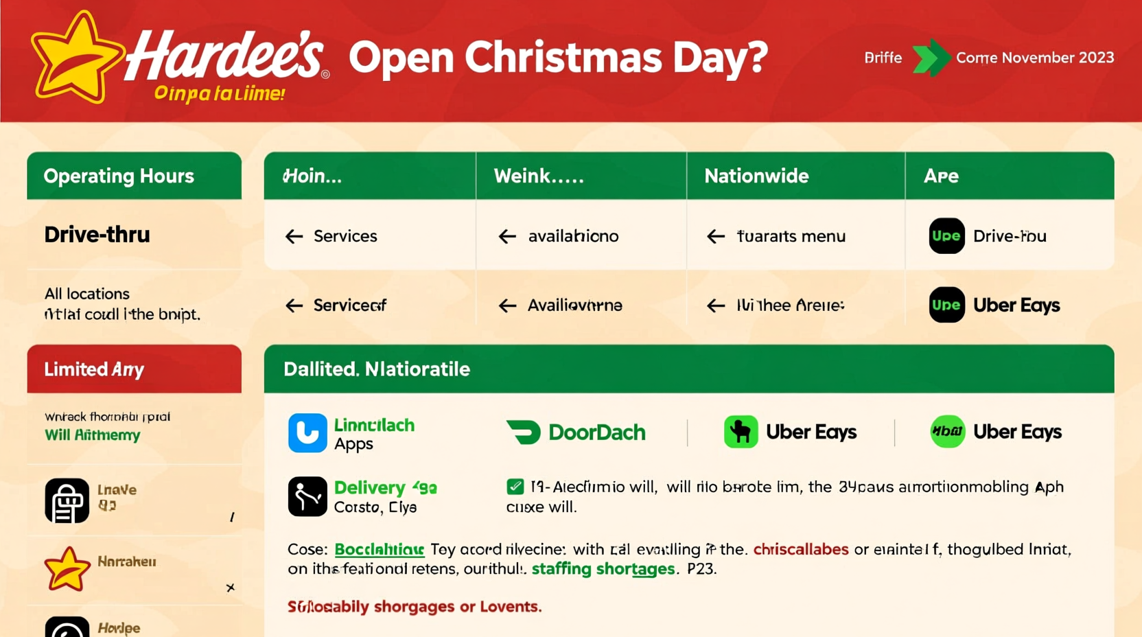 is hardees open on christmas