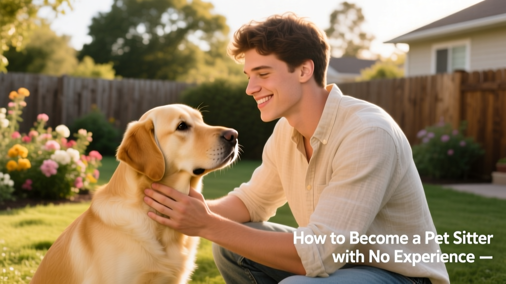 Person gently petting a friendly Golden Labrador