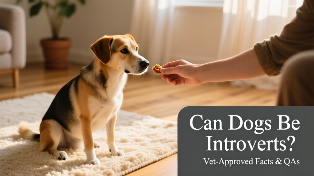 A gentle hand offering a treat to a relaxed dog sitting calmly on a soft rug, with soft natural light and minimal background distractions