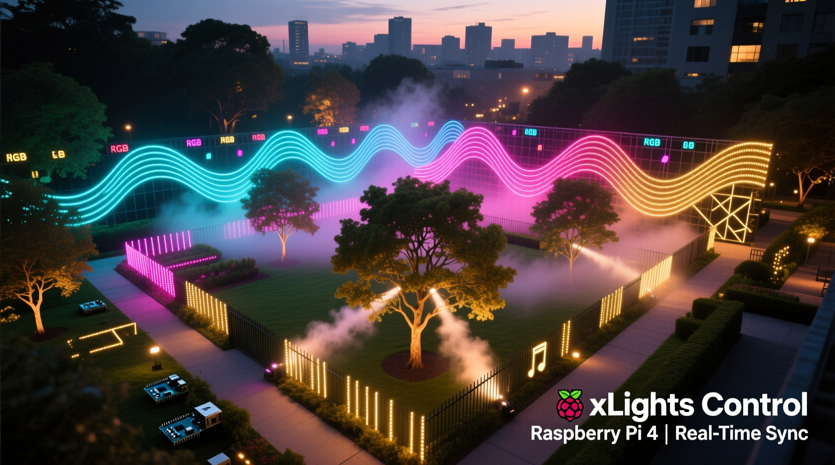 how to create a synchronized outdoor light show using raspberry pi and xlights