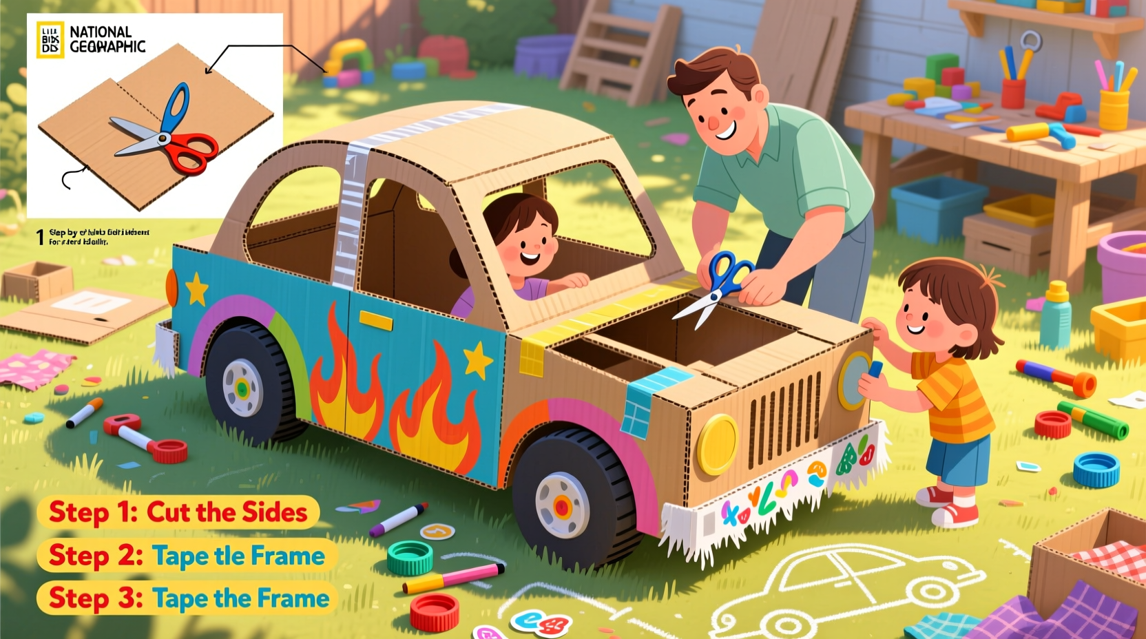 how to make car in cardboard