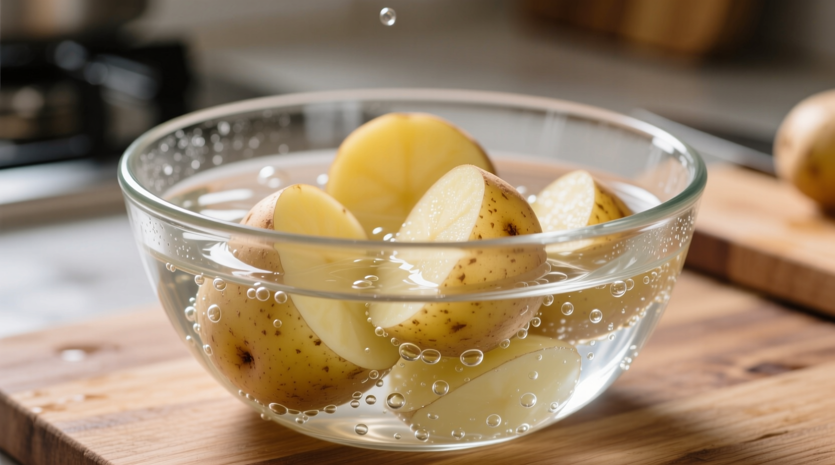 keeping cut potatoes in water