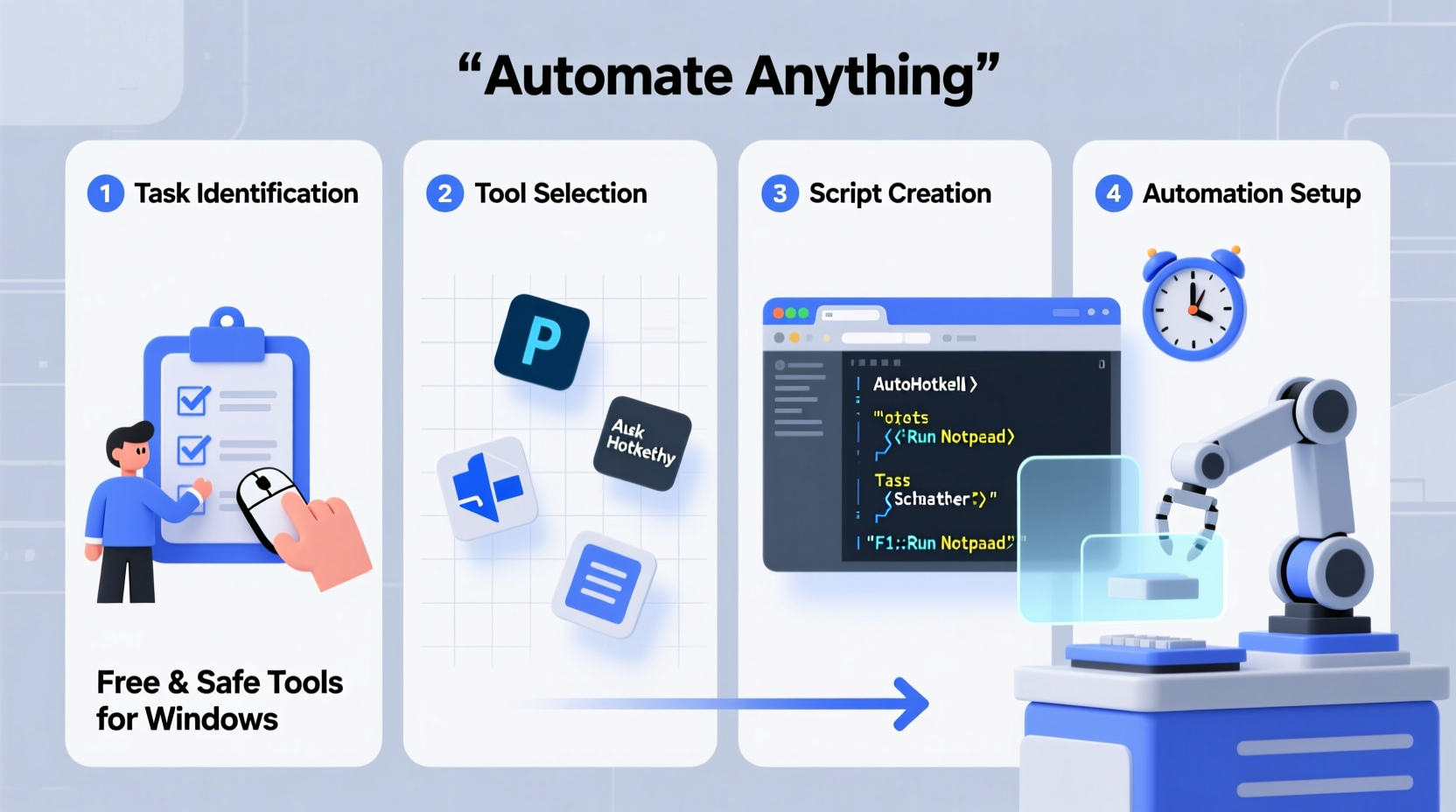how to automate repetitive tasks on windows with free tools