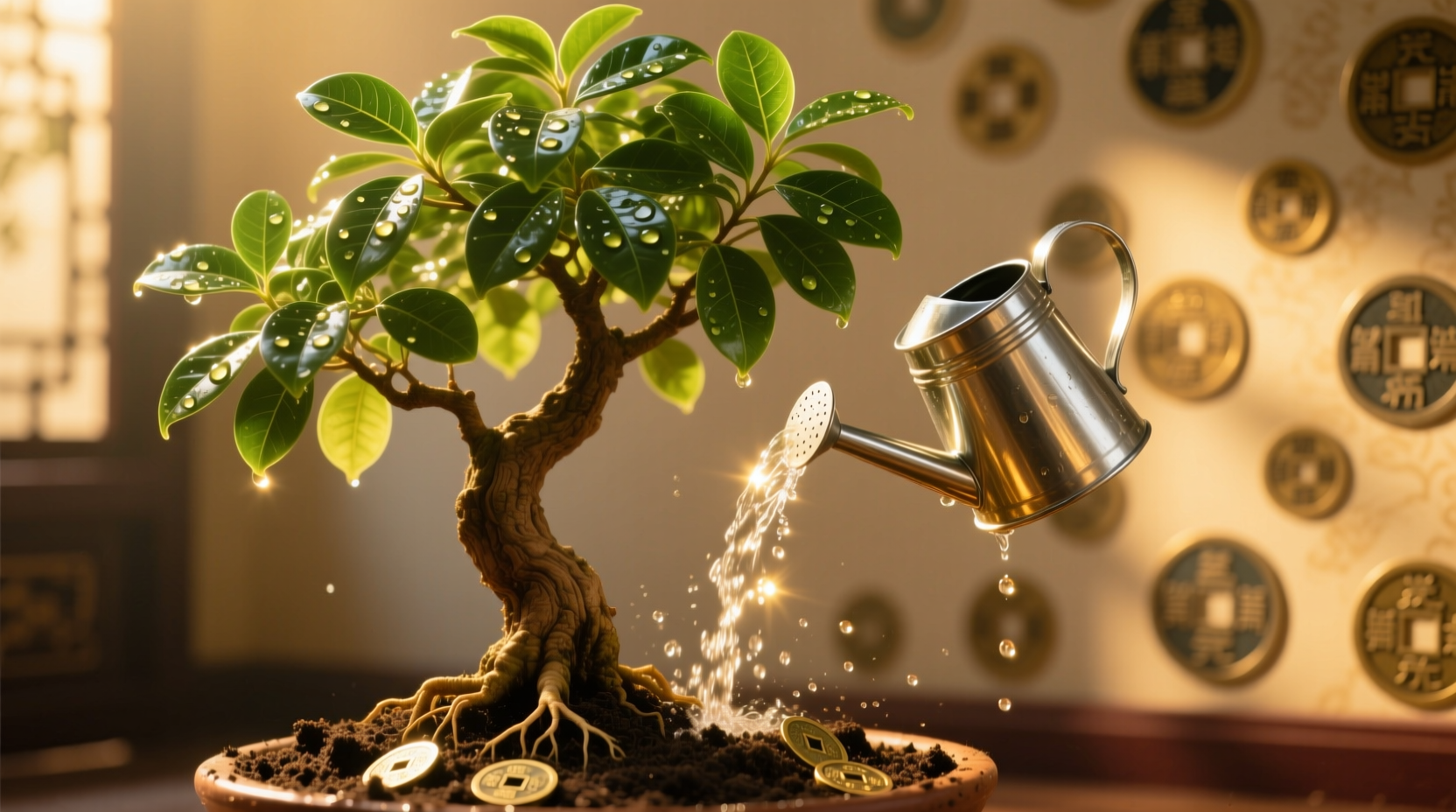 watering a money tree
