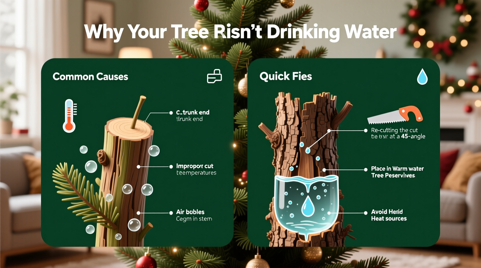 why is my christmas tree not absorbing water causes and quick fixes