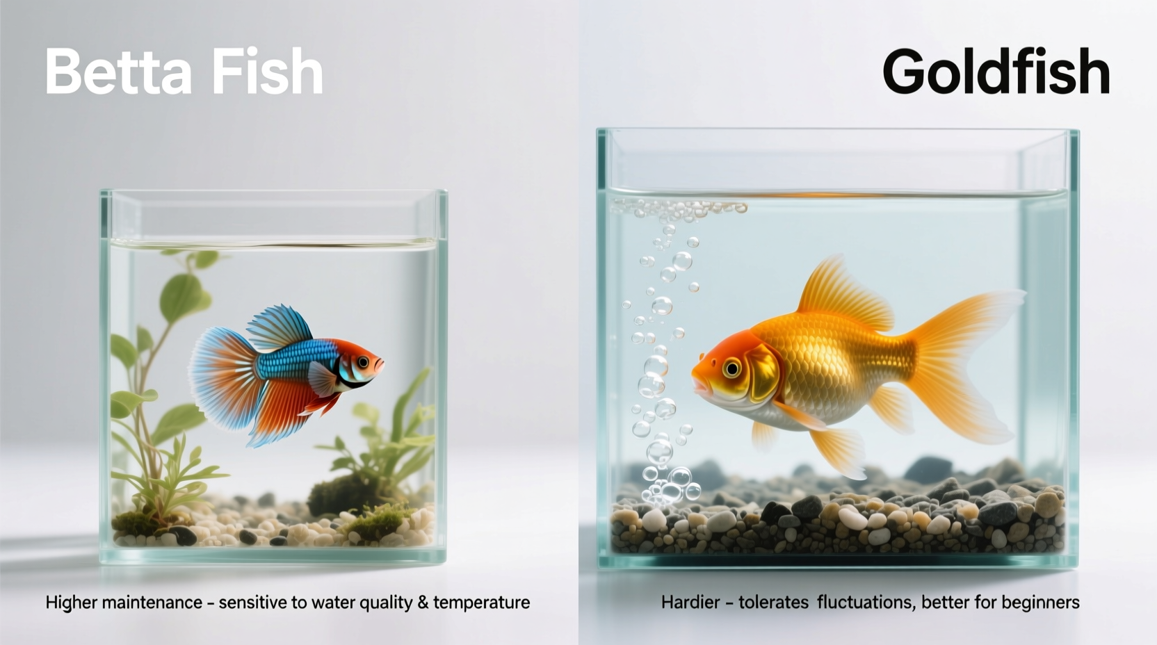 betta fish vs goldfish which is actually easier to keep alive