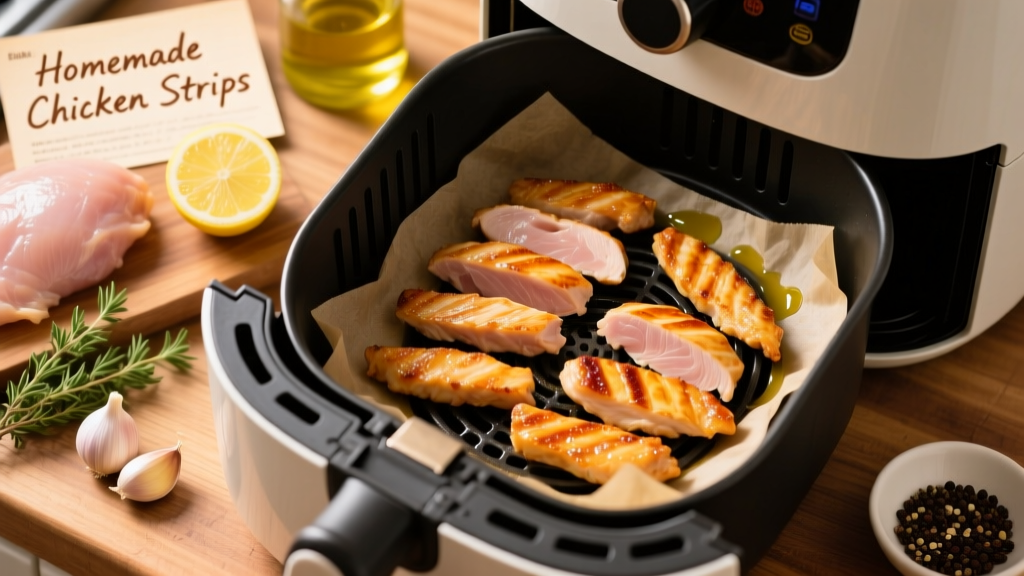Crispy Breading-Free Chicken Strips in Air Fryer