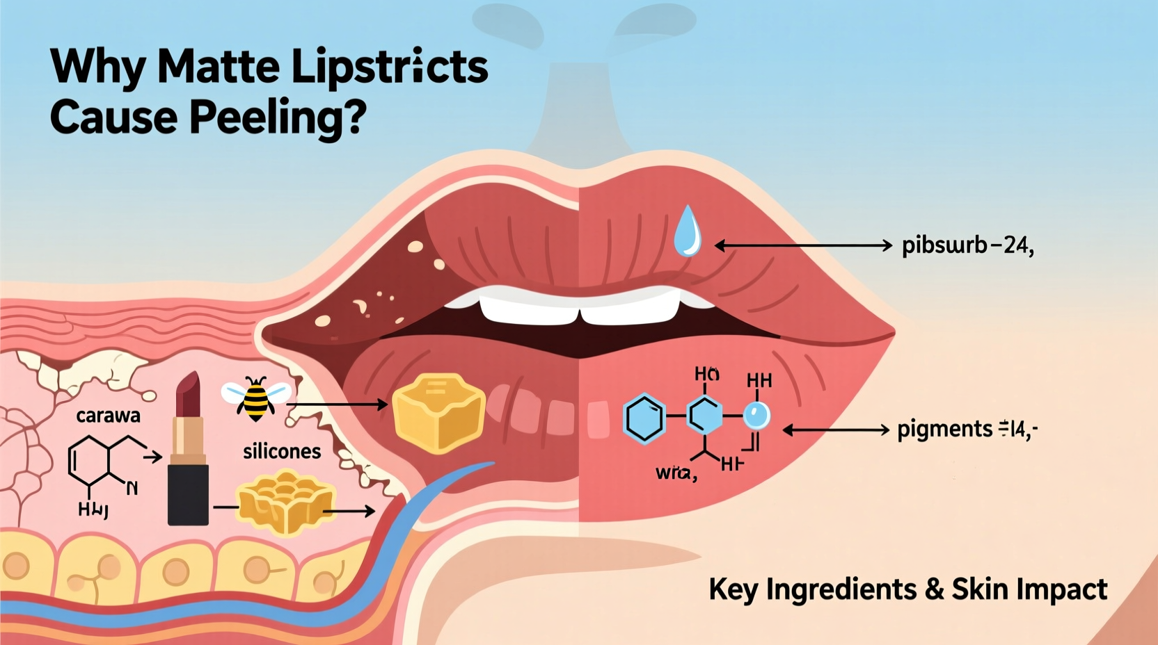 why do my lips peel after using matte lipsticks ingredient breakdown