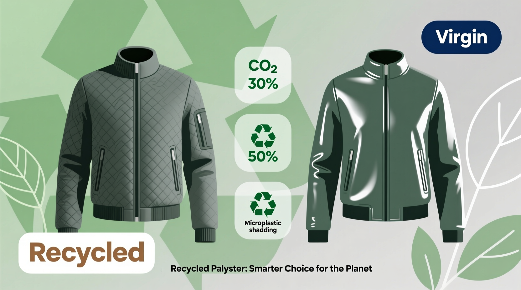recycled polyester jacket vs virgin polyester eco footprint compared
