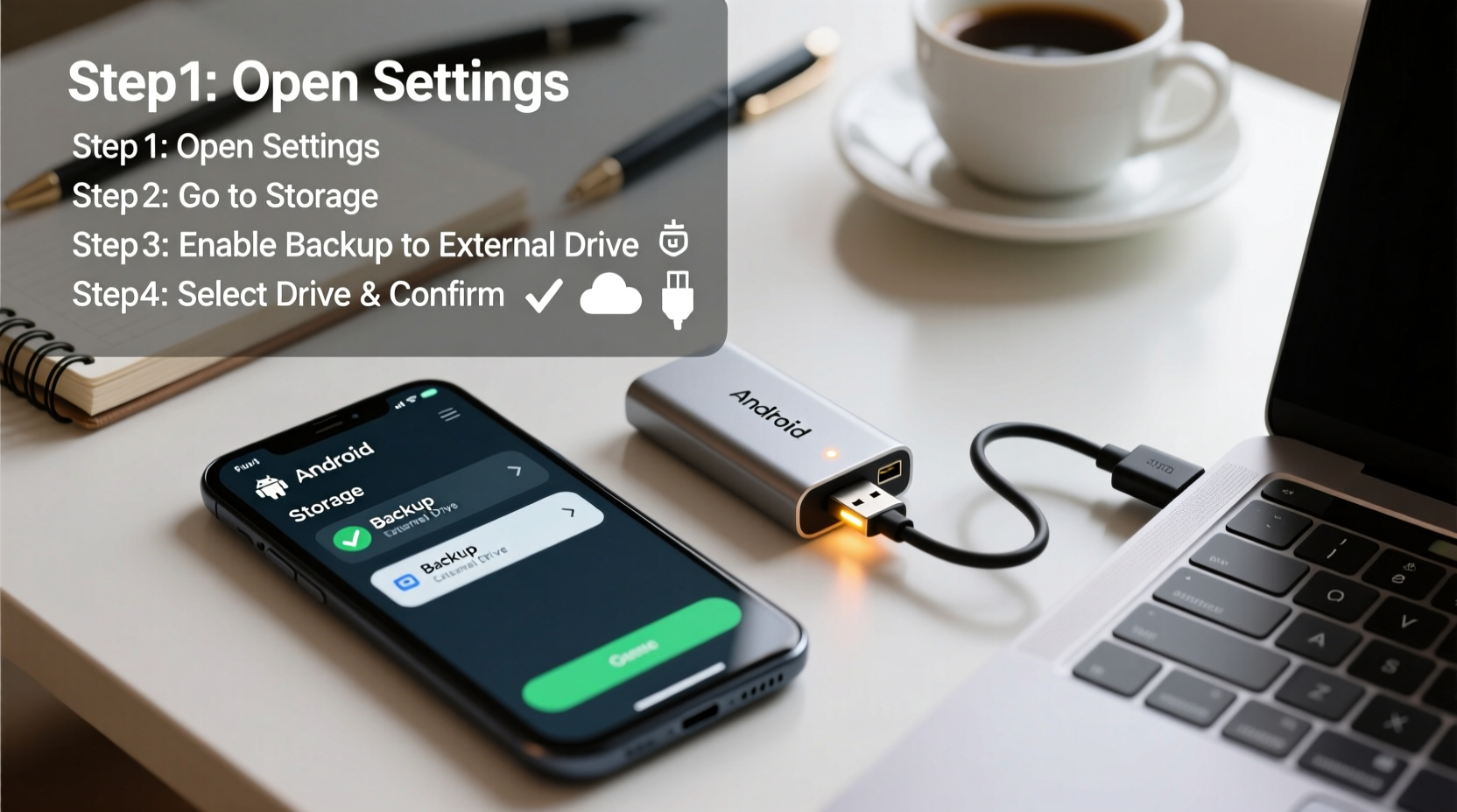 step by step guide to backing up photos from android to external drive