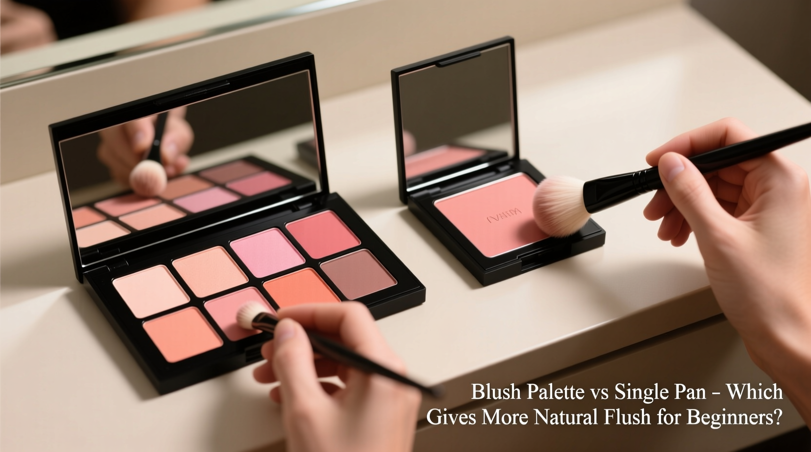 blush palette vs single pan which gives more natural flush for beginners