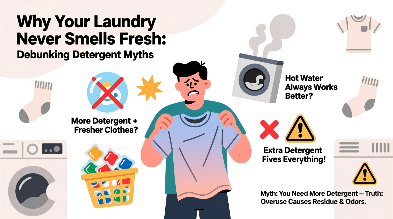 why does my laundry never smell fresh and what detergent myths to avoid