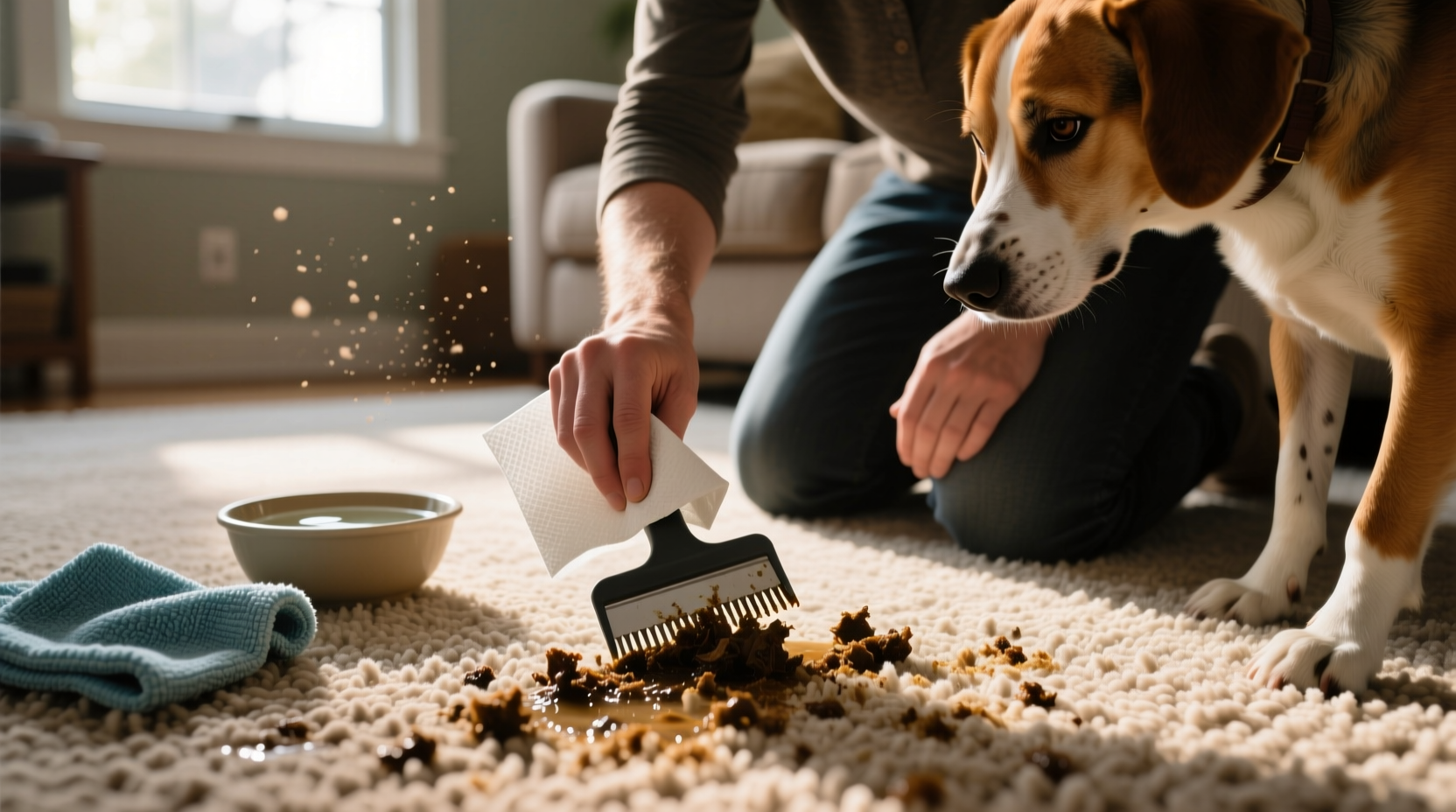 how to clean dog poop out of carpet