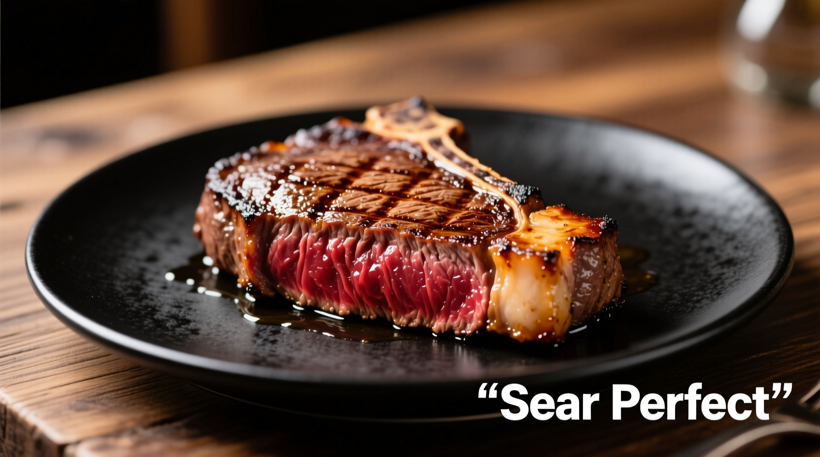 Perfectly seared sirloin steak with golden crust
