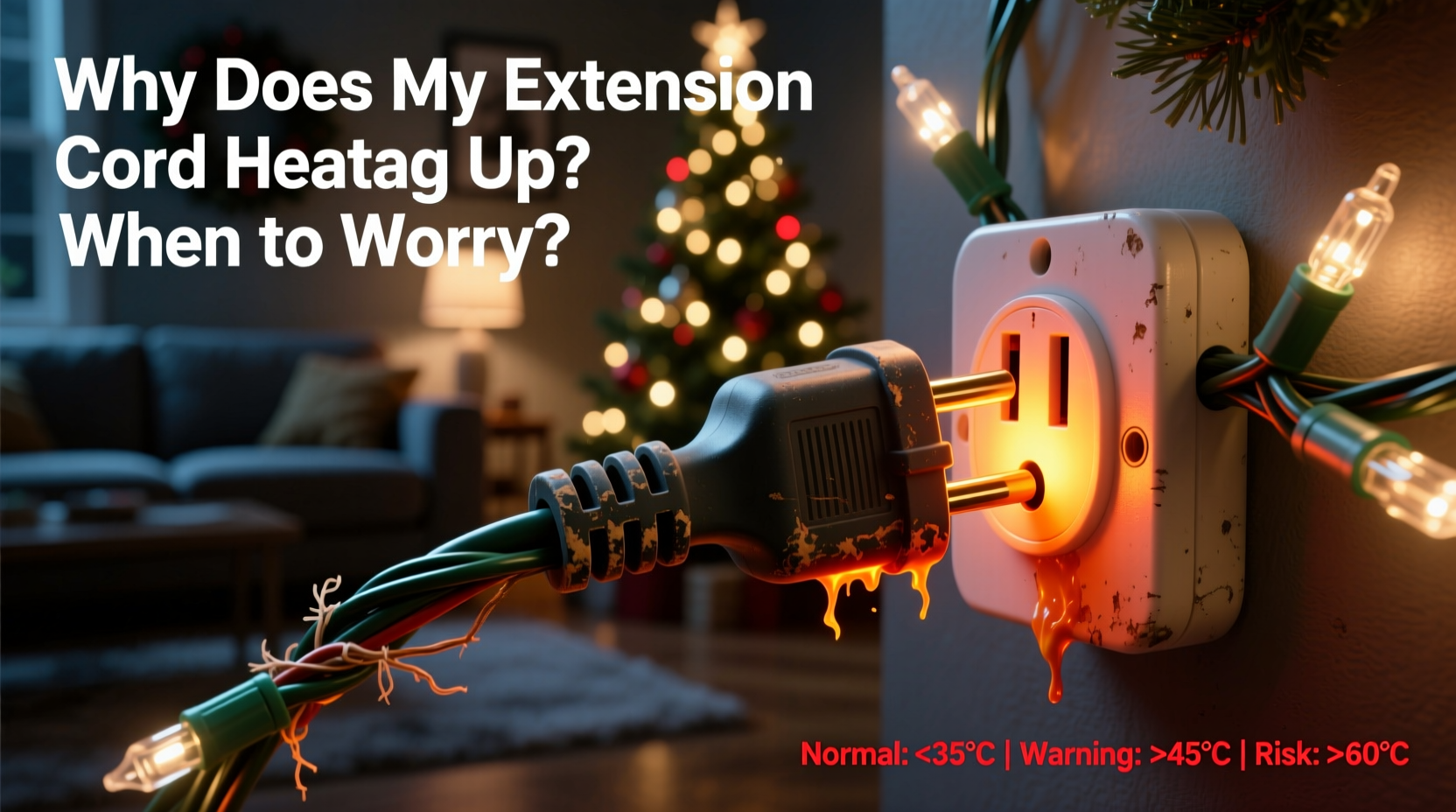 why does my extension cord heat up with christmas lights and when to worry